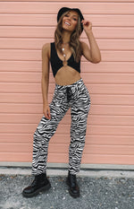 Tiger Lace Up Pants Zebra Image