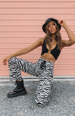 Tiger Lace Up Pants Zebra Image