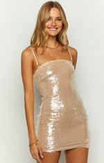 Time To Shine Gold Sequin Mini Dress Image