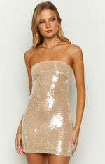 Time To Shine Gold Sequin Mini Dress Image