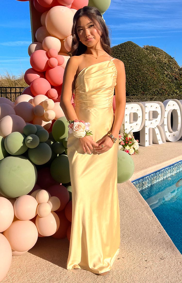 Tina Yellow Formal Maxi Dress Image