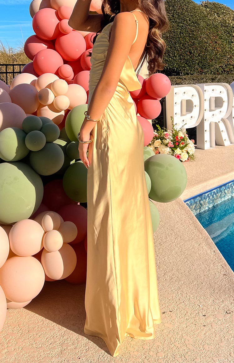 Tina Yellow Formal Maxi Dress Image