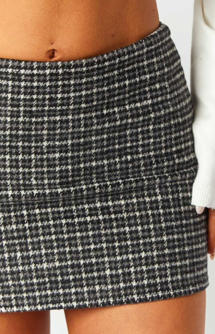 Twilight Grey Plaid Mini Skirt Image