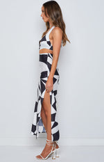 Underwater Mono Print Midi Dress Image