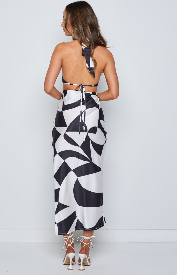 Underwater Mono Print Midi Dress Image