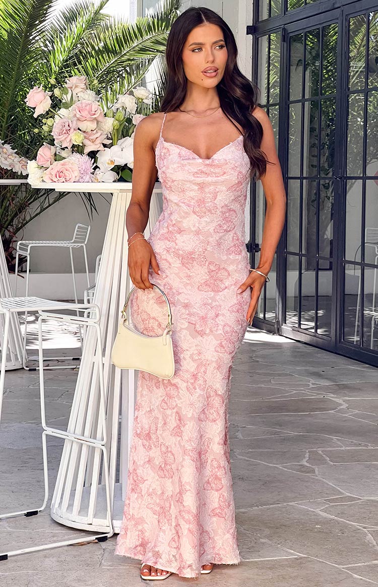 Valentina Pink Butterfly Maxi Dress Image