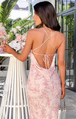 Valentina Pink Butterfly Maxi Dress Image