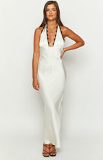 Valletta White Halter Neck Maxi Dress Image