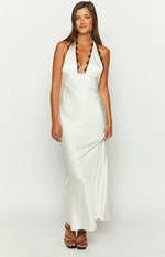 Valletta White Halter Neck Maxi Dress Image