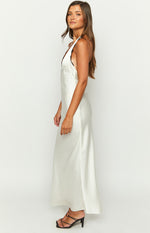 Valletta White Halter Neck Maxi Dress Image