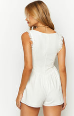 Vanilla Veil White Frill Playsuit Image