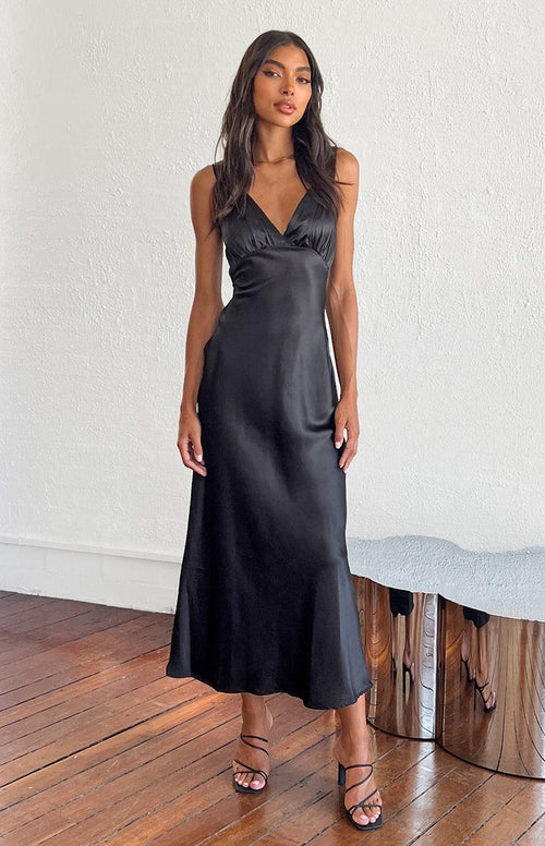 Satin store maxi dress