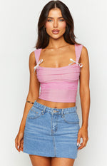 Vida Pink Bow Top Image