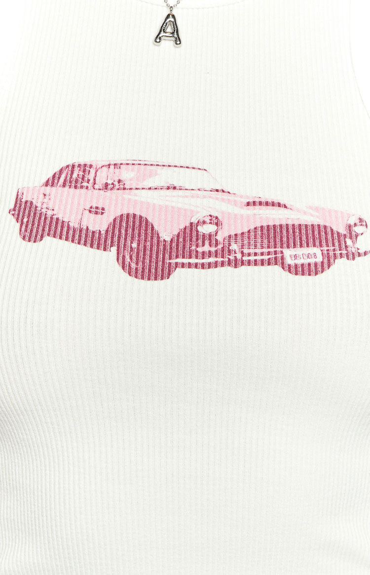 Vroom Vroom White Tank Top Image