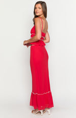 Wiatt Red Maxi Skirt Image