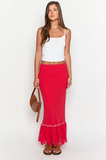 Wiatt Red Maxi Skirt Image