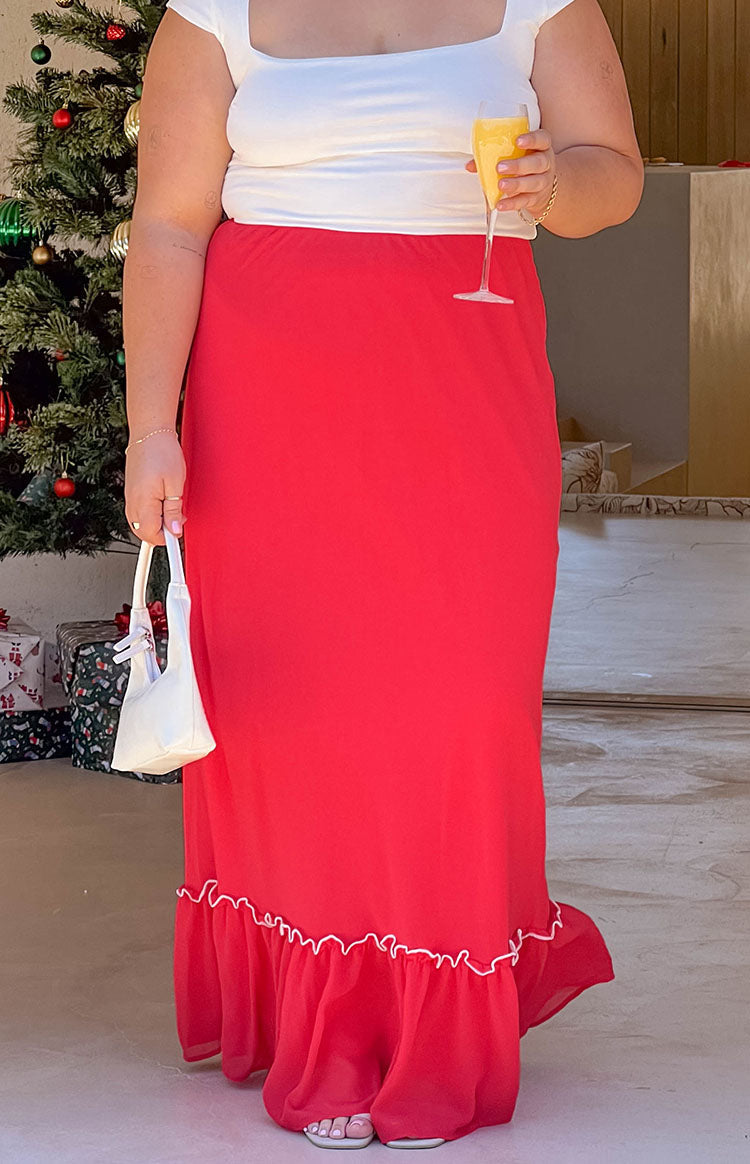 Wiatt Red Maxi Skirt Image