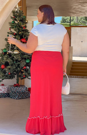 Wiatt Red Maxi Skirt