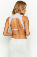 Wild Side Lilac Backless Top Image