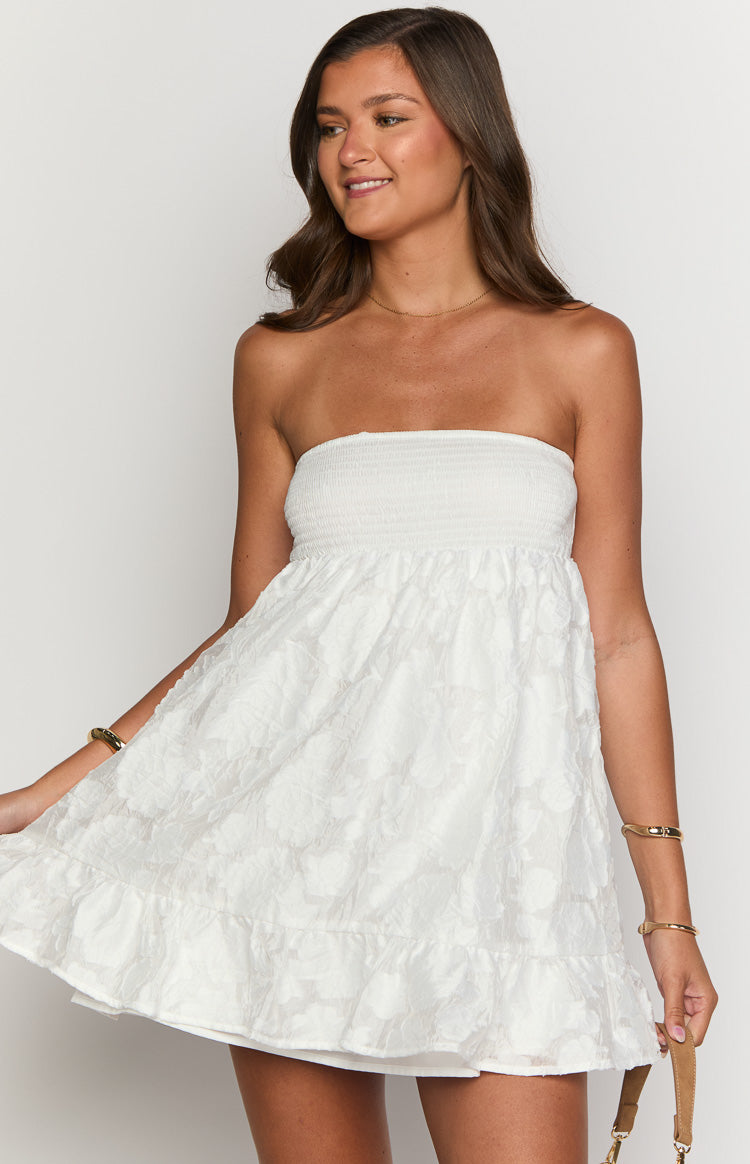 Wiley White Strapless Mini Dress Image