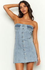 Wilma Blue Denim Corset Mini Dress Image