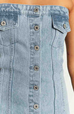 Wilma Blue Denim Corset Mini Dress Image