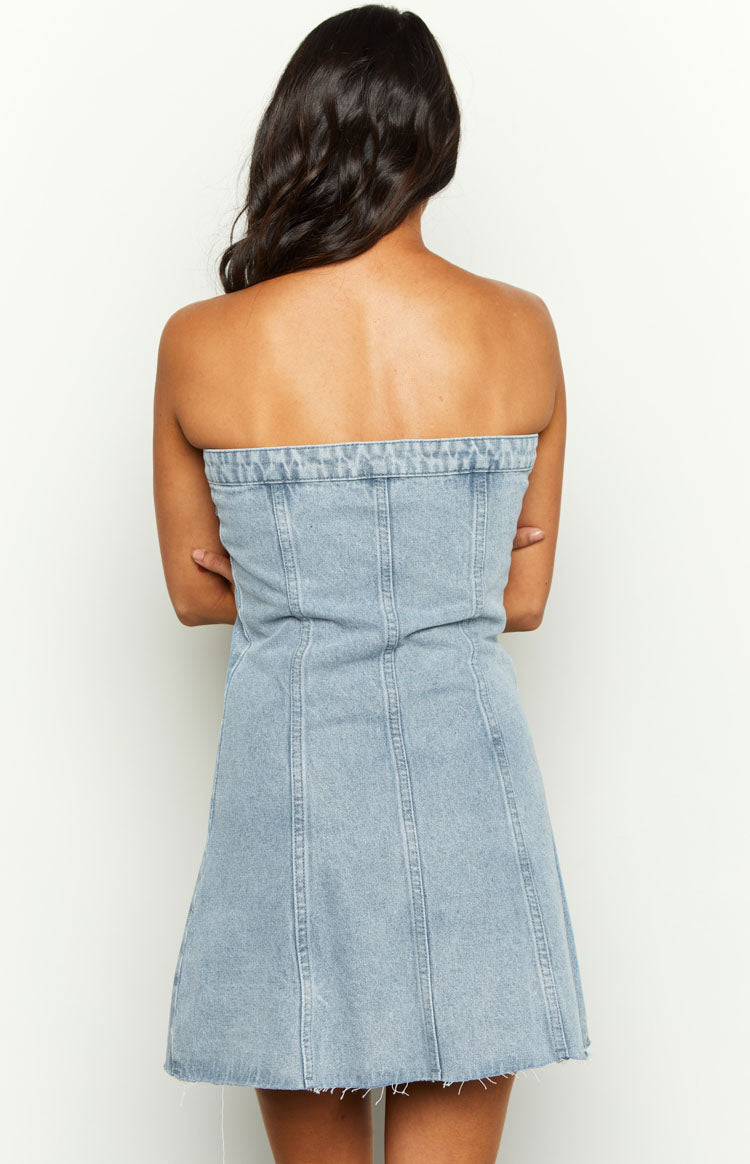 Wilma Blue Denim Corset Mini Dress Image