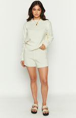 Winslee White Knit Shorts Image