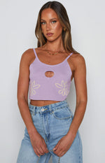 Yancey Purple Cut Out Top Image