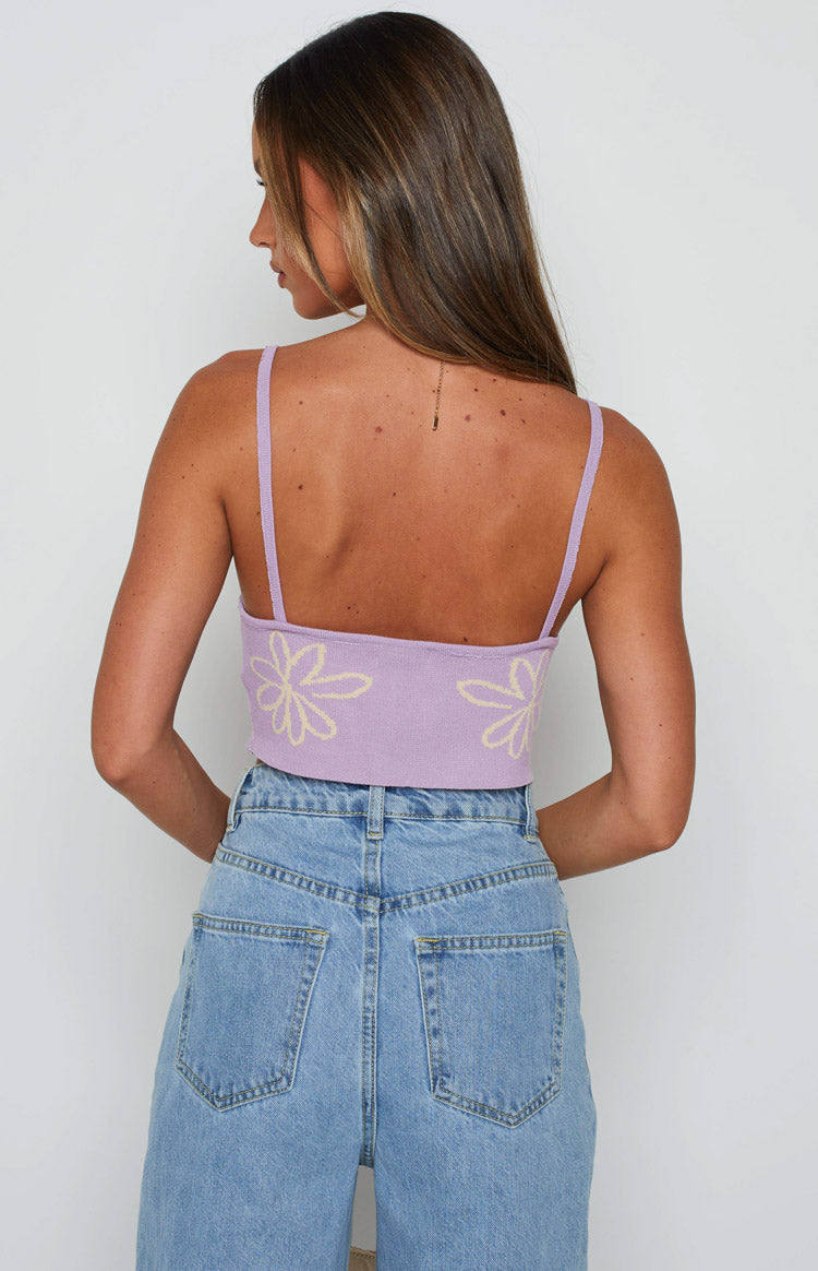 Yancey Purple Cut Out Top Image