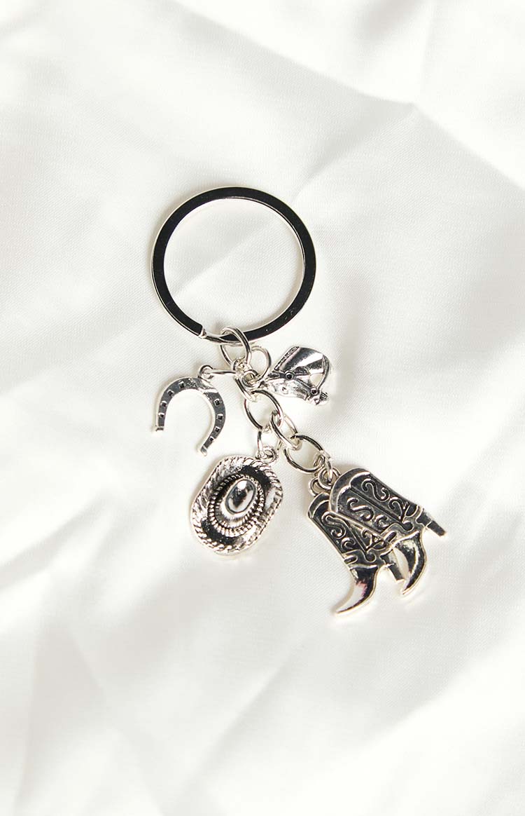 Yeehaw Silver Keychain