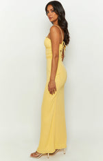 Yitra Yellow Chiffon Maxi Dress Image