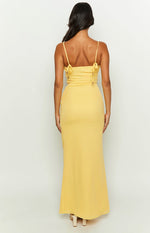 Yitra Yellow Chiffon Maxi Dress Image