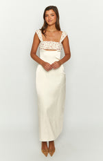 Yolandah Cream Chiffon Maxi Dress Image