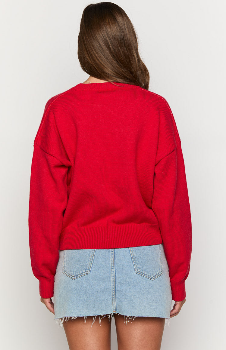 Zami Red Bow Sweater Image