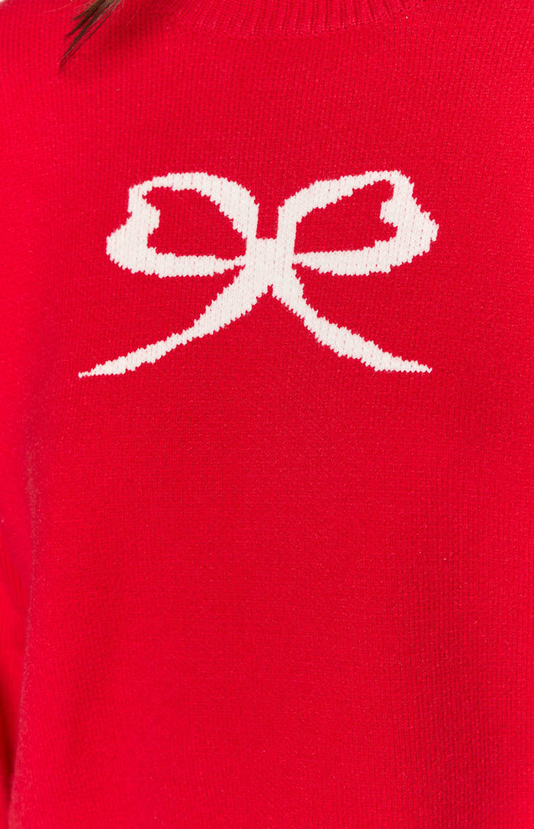 Zami Red Bow Sweater Image