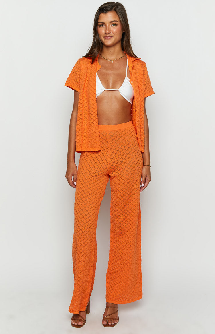 Zaida Orange Knit Pants Image