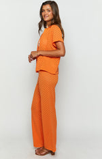 Zaida Orange Knit Pants Image