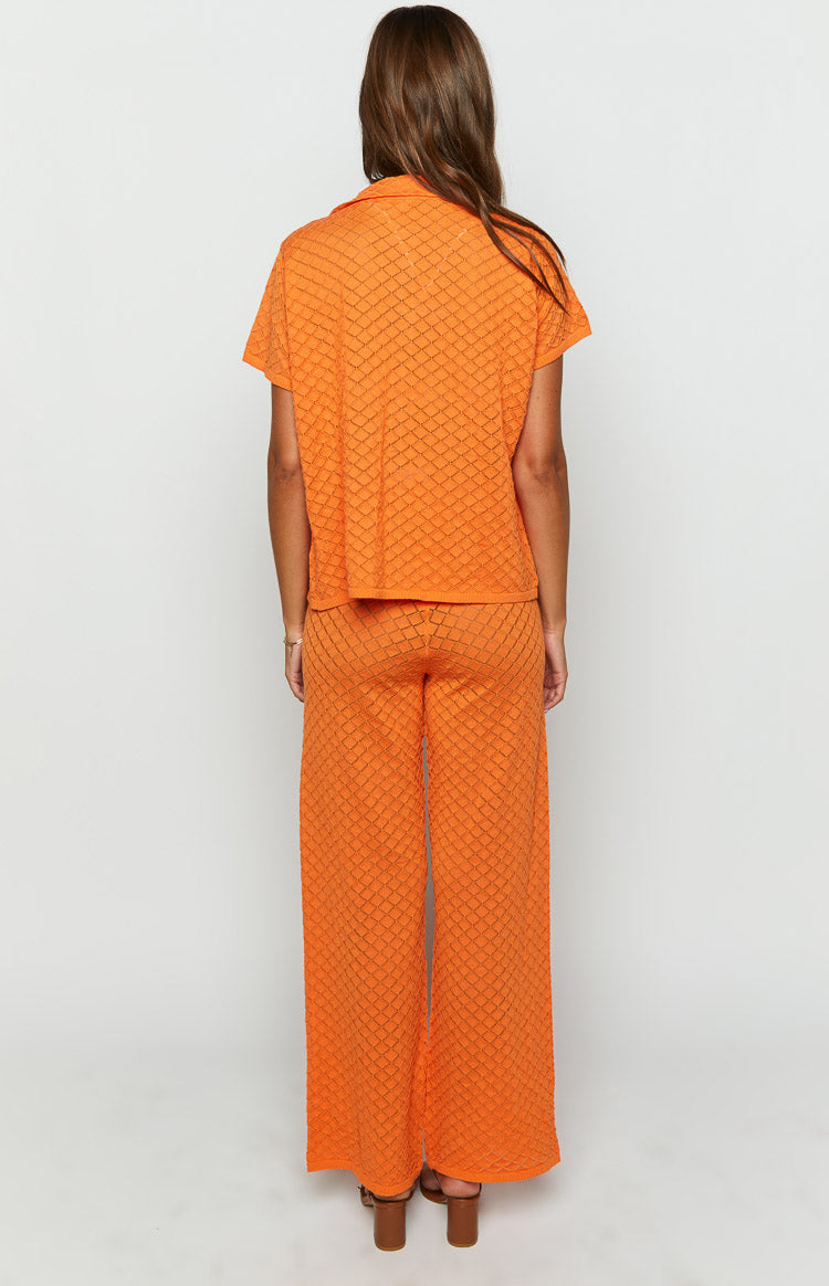 Zaida Orange Knit Pants Image