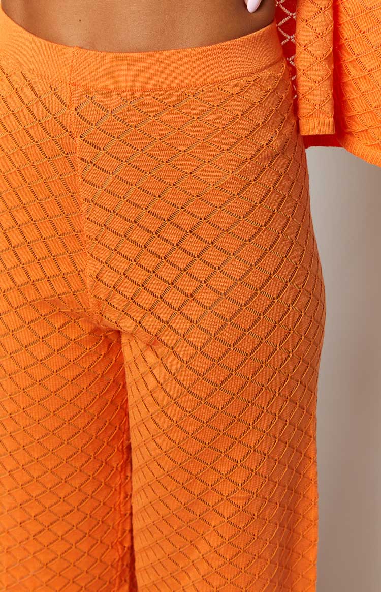 Zaida Orange Knit Pants