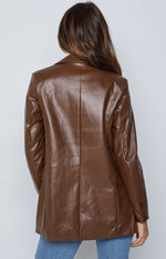 Zina PU Blazer Brown Image