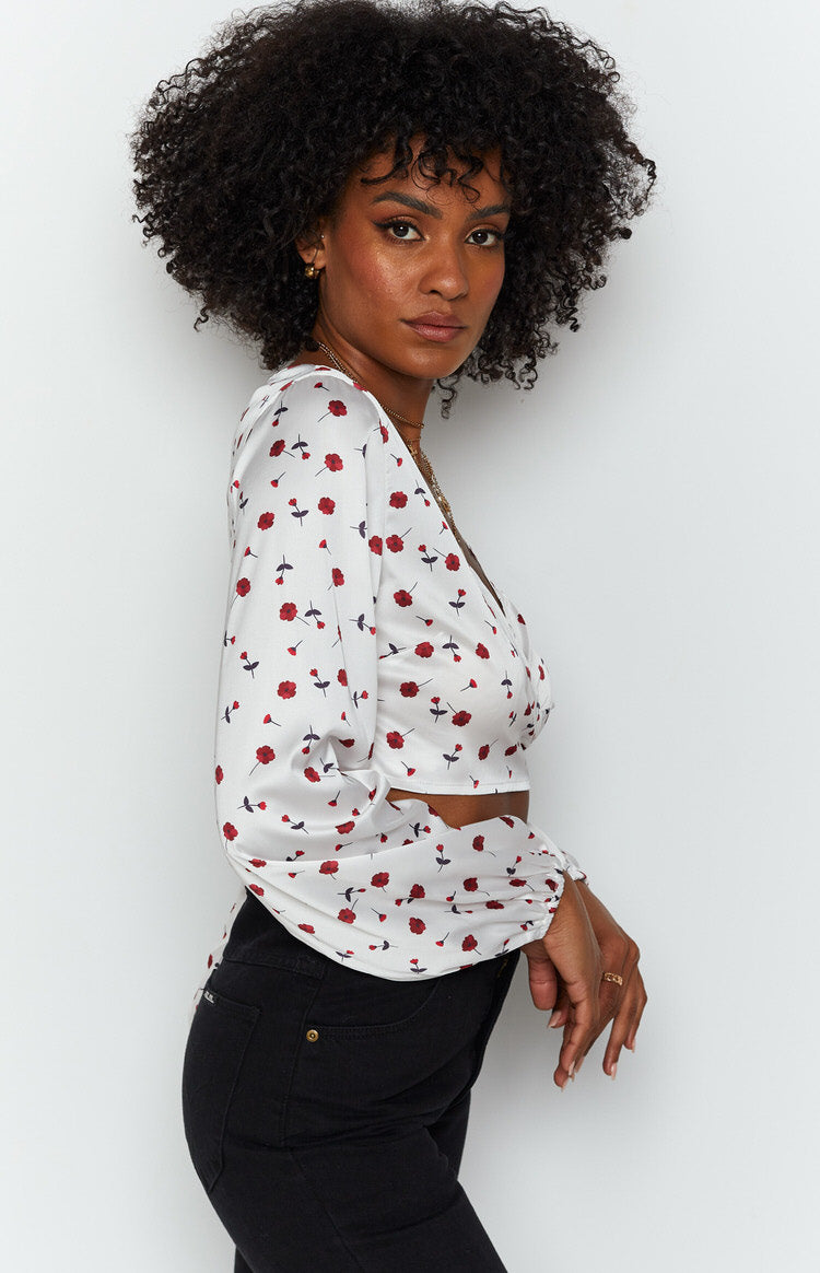 Zippy Wrap Blouse Floral Image