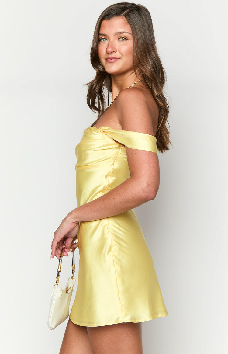 Zoella Yellow Off The Shoulder Mini Dress Image