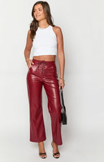 Zyla Red PU Pants Image