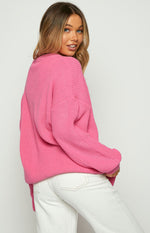 Adaline Pink Oversized Sweater Dress Image