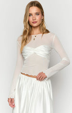 Alonza White Long Sleeve Top Image