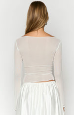 Alonza White Long Sleeve Top Image