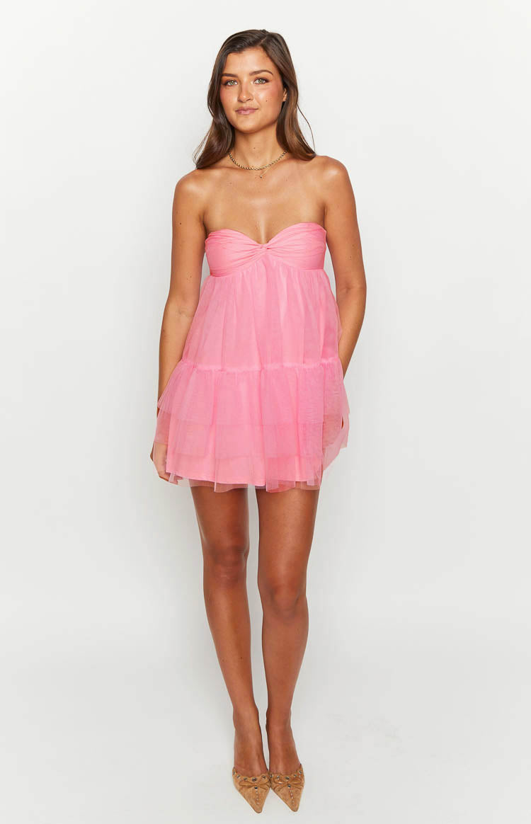 Amba Pink Strapless Mini Dress Image