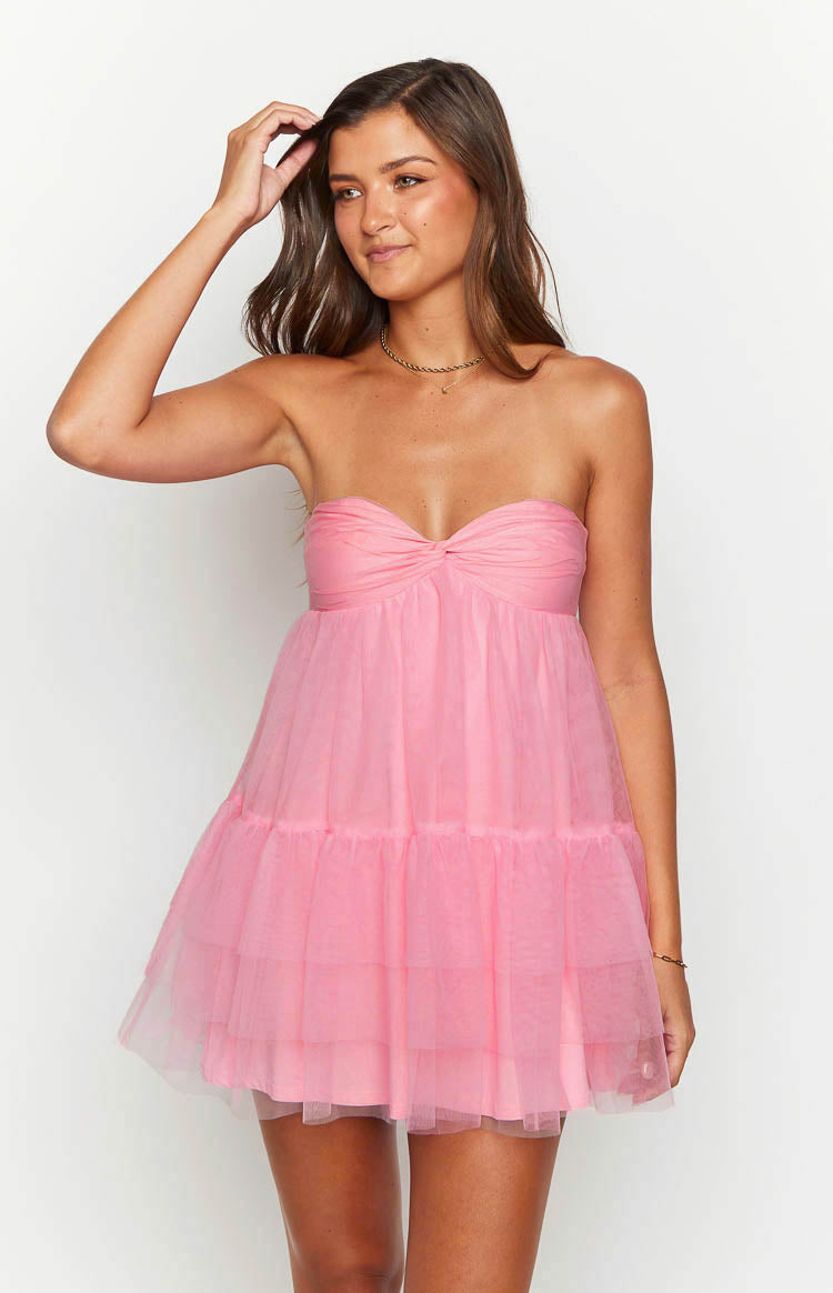 Amba Pink Strapless Mini Dress Image