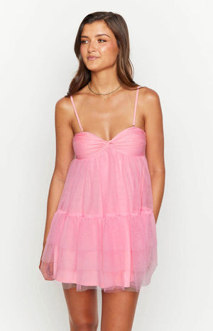 Amba Pink Strapless Mini Dress